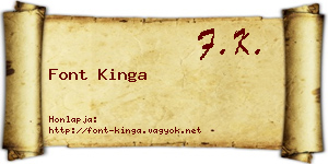 Font Kinga névjegykártya